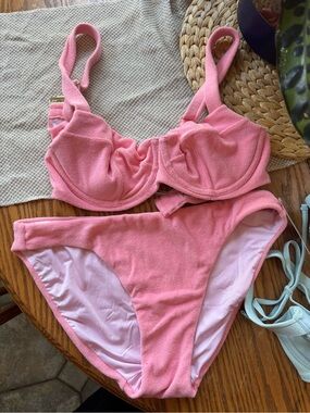 Victoria's Secret Pink Textured Bikini Set